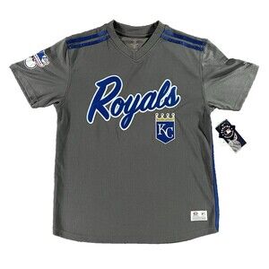 Kansas City Royals Mens MLB True Fan Embroidered Short Sleeve Shirt Large